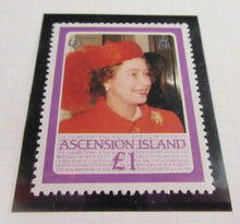 Load image into Gallery viewer, 1986 QUEEN ELIZABETH II 60TH BIRTHDAY ASCENSION ISLAND STAMPS &amp; ALBUM SHEET
