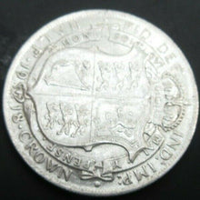 Load image into Gallery viewer, 1918 GEORGE V BARE HEAD FIRST COIN HALF 1/2 CROWN SPINK 4011 CROWNED SHIELD Cc5
