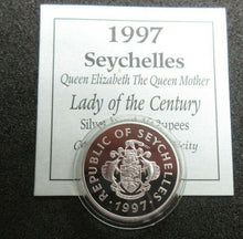 Load image into Gallery viewer, 1997 ROYAL MINT SILVER PROOF MARRIAGE OF GEORGE V 10 RUPEES LADY OF THE CENTURY
