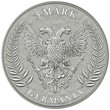 Load image into Gallery viewer, 2019 Germania 5 Mark 1oz .999 fine Silver Bullion Coin 1st Year of release Cc1
