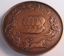 Load image into Gallery viewer, 1991 BATTLE OF WATERLOO 130G BRONZE MEDALLION 63MM ROYAL MINT BOX
