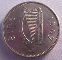Load image into Gallery viewer, 1967 IRELAND IRISH EIRE 6d SIXPENCE PRESENTED IN CLEAR FLIP
