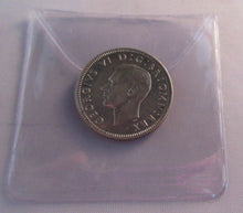 Load image into Gallery viewer, 1939 KING GEORGE VI BARE HEAD .500 SILVER UNC ONE SHILLING COIN &amp; CLEAR FLIP S3
