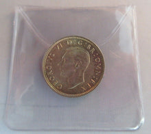 Load image into Gallery viewer, 1945 KING GEORGE VI BARE HEAD .500 SILVER UNC ONE SHILLING COIN &amp; CLEAR FLIP E2
