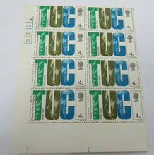 Load image into Gallery viewer, 1968 BRITISH TUC 4d BLOCK OF 8 STAMPS MNH
