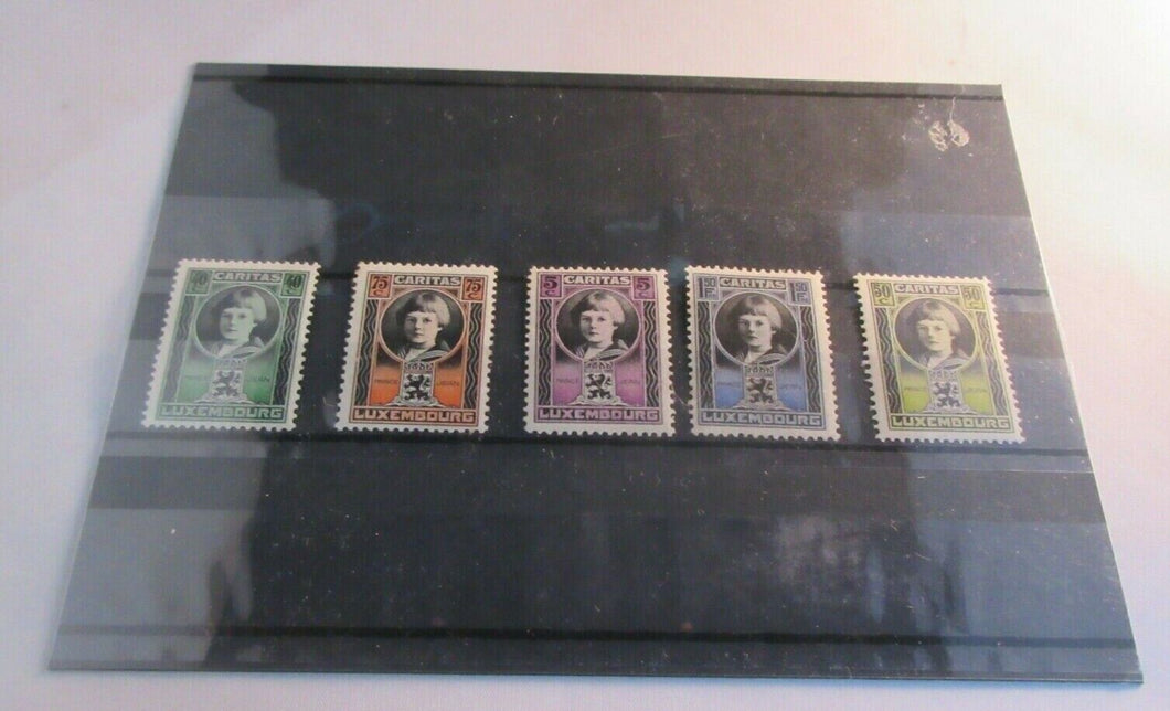 1926 LUXEMBOURG PRINCE JEAN CARITAS 5c, 40c, 50c, 75c & 1.50frs STAMPS