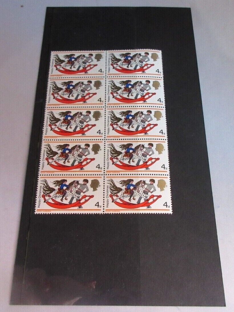 1968 HAPPY CHRISTMAS 4d 10 X STAMPS MNH WITH CLEAR FRONTED STAMPS HOLDER