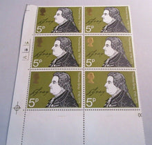 Load image into Gallery viewer, 1971 THOMAS GRAY DEATH BICENTENARY  5p BLOCK OF 6 STAMPS MNH
