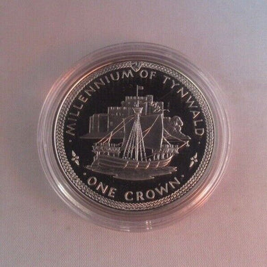 1979 Millennium of Tynwald Castle Rushen Silver Proof 1 Crown Coin