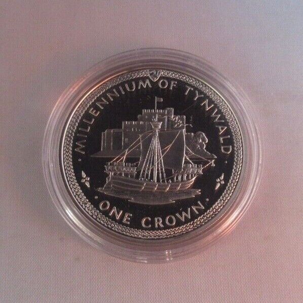 1979 Millennium of Tynwald Castle Rushen Silver Proof 1 Crown Coin