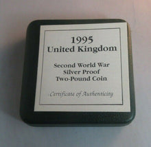 Load image into Gallery viewer, 1995 £2 PEACE DOVE AFTER WWII SILVER PROOF TWO POUND COIN BOXED IN RM BOX
