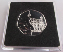 Load image into Gallery viewer, 2019 PADDINGTON TOWER OF LONDON QEII BUNC 50P FIFTY PENCE COIN QUAD CAP &amp; COA
