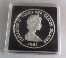 Load image into Gallery viewer, 1981 Charles Diana Wedding Silver Proof 10 Crowns Coin Turks &amp; Caicos + Quad Cap
