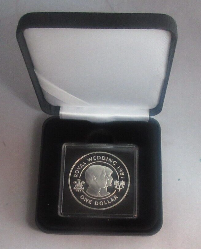 1981 Charles and Diana Royal Wedding Silver Proof $1 Bermuda Coin Boxed