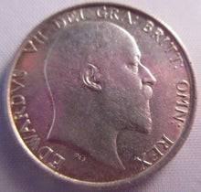 Load image into Gallery viewer, 1906 KING EDWARD VII BARE HEAD BU .925 SILVER ONE SHILLING COIN IN CLEAR FLIP
