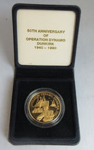 Load image into Gallery viewer, 1940-1990 50TH ANNIVERSARY OF OPERATION DYNAMO DUNKIRK GOLD PLATED BRONZE MEDAL
