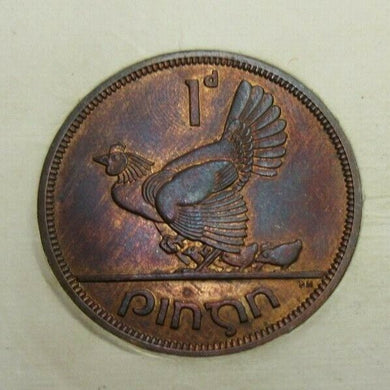 1949 Ireland EIRE One BRONZE Penny Coin SPINK ref 6643 LUSTROUS UNC