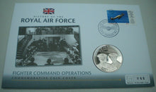 Load image into Gallery viewer, 2008 FIGHTER COMMAND OPERATIONS HISTORY OF THE R/A FORCE PROOF £5 COIN COVER PNC
