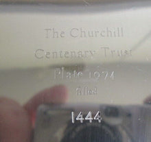 Load image into Gallery viewer, The Churchill Centenary Plate in Sterling Silver with Rolled gold Bust 324 grams
