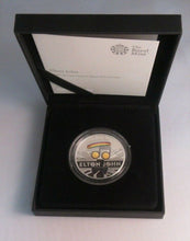 Load image into Gallery viewer, Elton John 2020 Silver Proof 1oz UK £2 Royal Mint Coin Coloured In Box With COA
