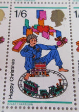 Load image into Gallery viewer, 1968 BOY WITH TRAIN HAPPY CHRISTMAS 1/6 BLOCK OF 30 STAMPS MNH
