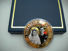 Load image into Gallery viewer, 2007 DIAMOND WEDDING  5oz 5 DOLLAR COIN WITH DIAMONDS PLATED IN GOLD BOXED/COA
