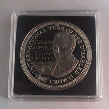Load image into Gallery viewer, 1981 Louis Braille International Year of the Disabled Prooflike 1 Crown IOM Coin

