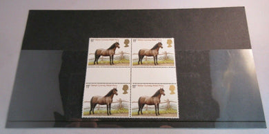 1978 WELSH PONY 11p BLOCK OF 4 STAMPS MNH