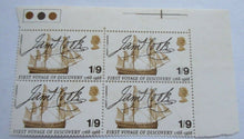 Load image into Gallery viewer, 1968 JAMES COOK FIRST VOYAGE OF DISCOVERY BLOCK OF 4 1/9 STAMPS MNH  T/LIGHTS
