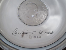 Load image into Gallery viewer, 1974 CHURCHILL STIRLING SILVER DISH 100 MM 78 GRAMS WITH HIS WIFES SIGNITURE Cc1
