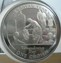 Load image into Gallery viewer, 2005 HM QUEEN ELIZABETH II 80TH BIRTHDAY, A DECADE OF WAR ONE CROWN COIN  PNC
