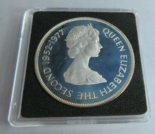 Load image into Gallery viewer, 1952-1977 QUEEN ELIZABETH II MAURITIUS 25 RUPEES SILVER PROOF CROWN BOX &amp; COA
