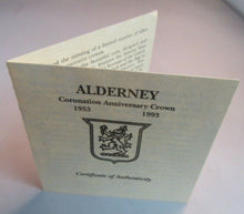 Load image into Gallery viewer, 1993 ALDERNEY £2 CORONATION COACH TWO POUNDS SILVER PROOF CROWN COIN BOX/COA
