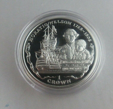 1805-2005 Trafalgar HMS Victory .925 Silver Proof Falkland Islands 1 Crown Coin