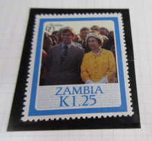 Load image into Gallery viewer, 1986 QUEEN ELIZABETH II 60TH BIRTHDAY ZAMBIA STAMPS &amp; ALBUM SHEET
