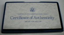 Load image into Gallery viewer, 1987 SILVER DOLLAR UNITED STATES CONSTITUTION COIN BOXED WITH COA
