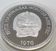 Load image into Gallery viewer, 1976 MONGOLIA CONSERVATION MOUNTAIN SHEEP SILVER PROOF 25 TUKHRIK COIN Cc
