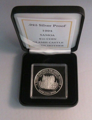 Queen Mother Glamis Castle 1994 Samoa Silver Proof 1oz Coin Box/COA