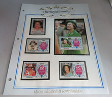 Load image into Gallery viewer, 1986 QUEEN ELIZABETH II 60TH BIRTHDAY ST VINCENT STAMPS &amp; ALBUM SHEET
