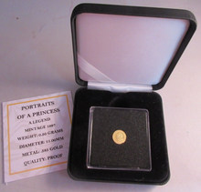 Load image into Gallery viewer, 1997 PORTRAITS OF A PRINCESS A LEGEND MINITURE MEDAL .585 GOLD PROOF BOX &amp; COA
