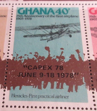 Load image into Gallery viewer, GHANA 75TH ANNIVERSARY OF THE FIRST AIRPLANE 1903-1978 4 X STAMPS MINI SHEET MNH
