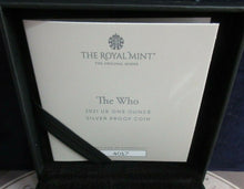 Load image into Gallery viewer, The Who 2021 .999 Silver Proof 1oz £2 UK Royal Mint Coin In Box With COA
