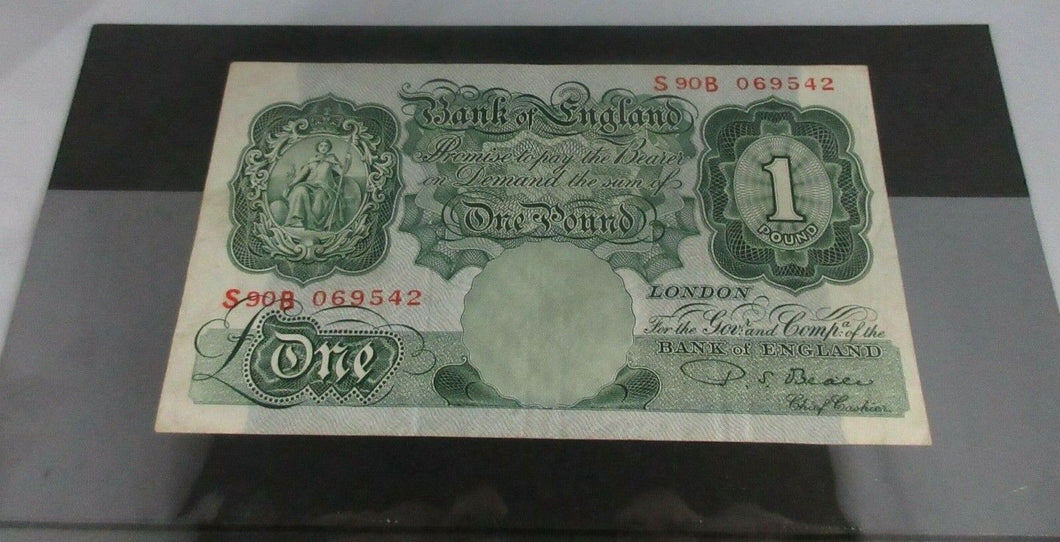 1950 £1 BANK NOTE S90B P.S.BEALE BE54B aUNC