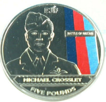 Load image into Gallery viewer, 1940-2010 70th ANNIVER WING COMMANDER MIKE CROSSLEY MINT BUNC £5 COIN COVER PNC
