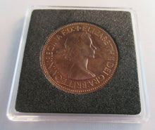 Load image into Gallery viewer, 1953 QUEEN ELIZABETH II PROOF BRONZE ONE PENNY COIN IN QUADRANT CAPSULE
