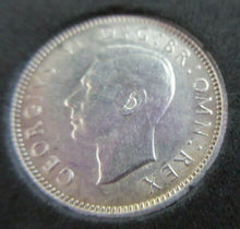 Load image into Gallery viewer, 1940 KING GEORGE VI BARE HEAD .500 SILVER UNC 6d SIXPENCE COIN CAPSULE &amp; BOX
