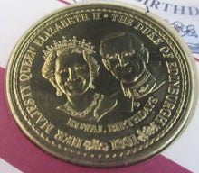 Load image into Gallery viewer, 1991 ROYAL BIRTHDAYS  TURKS &amp; CAICOS BUNC ONE CROWN COIN COVER PNC WITH COA
