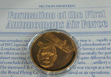 Load image into Gallery viewer, History of Man in Flight 1973 Gold Plated Bronze Scarce Medals + Info Sheet
