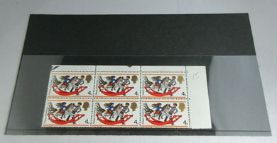 1968 HAPPY CHRISTMAS 4d BLOCK OF 6 STAMPS MNH