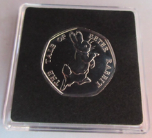 Load image into Gallery viewer, 2017 PETER RABBIT QEII BUNC 50P FIFTY PENCE COIN QUAD CAPSULE &amp; COA
